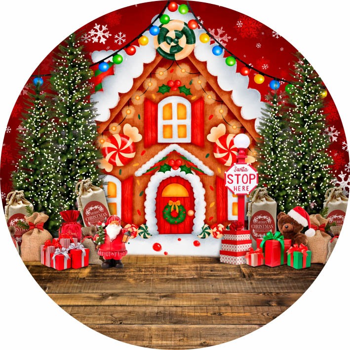 Painel Sublimado Festa Redondo 50cm Natal