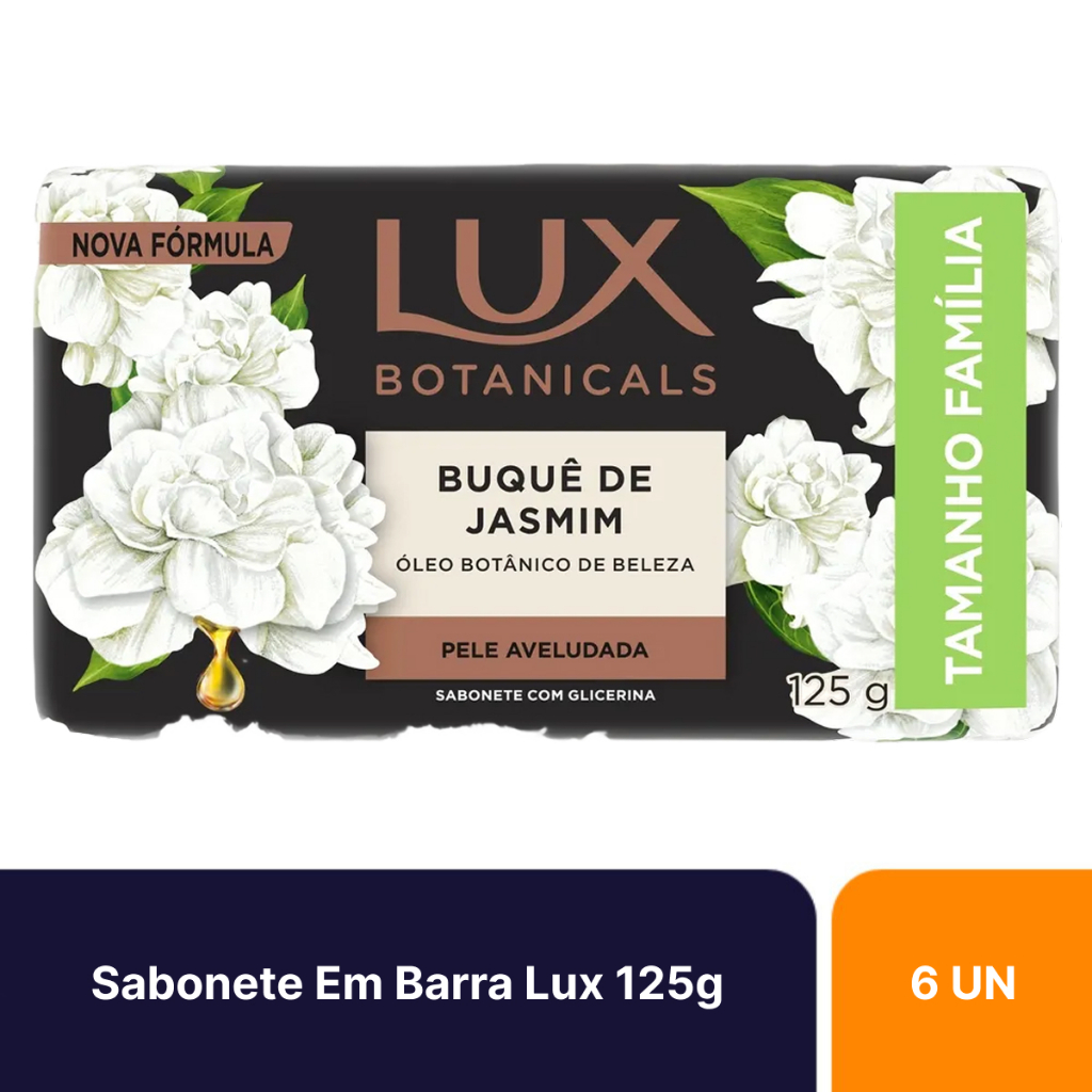 Kit 6un Sabonetes Lux Barra Buquê De Jasmim 125g