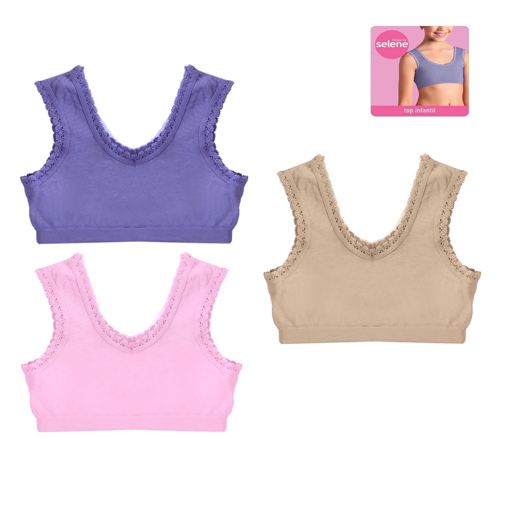 Top Infantil Soutiem Selene 20620 Regata Renda Lindo Delicado Original Nota Fiscal em Oferta na Shopee