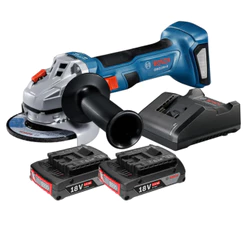 Esmerilhadeira Bosch 18V Brushless com 2 Baterias GWS 18V-8 + Carregador Bivolt