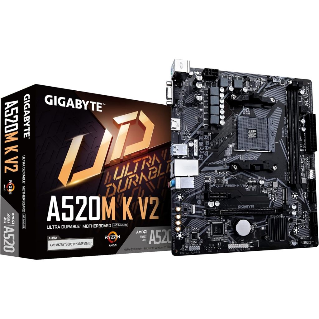 PLACA MAE GIGABYTE A520M K V2 (REV. 1.0) CHIPSET AMD A520 AM4, MATX, DDR4 - A520M K V2 1.0 PLACA MAE GIGABYTE A520M K V2 (REV. 1.0) CHIPSET AMD A520 AM4, MATX, DDR4 - A520M K V2 1.0