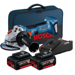 Esmerilhadeira Bosch 2 Bateria 4ah Gws 18v-8 Brushless Com Carregador Bivolt e Bolsa