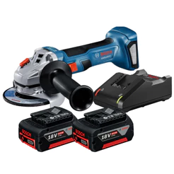Esmerilhadeira Bosch 18V Brushless GWS 18V-8 com 2 Baterias 4Ah e Carregador Bivolt