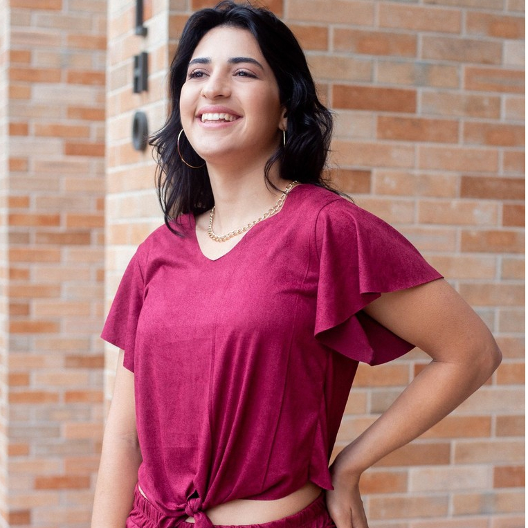 Blusa Suede Manga Flare PROMOÇÃO