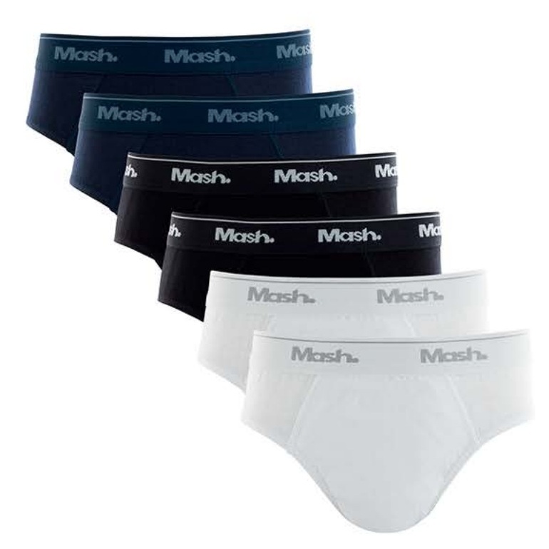 Kit 6 Cuecas Slip Infantil Juvenil Mash Algodão