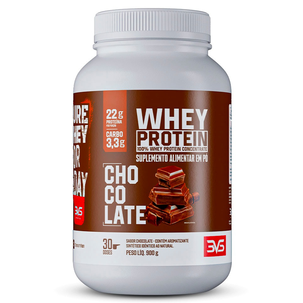 Whey Protein 100% Concentrado 3VS Nutrition ORIGINAL 900g - Proteína 100% Pura - Deliciosos sabores
