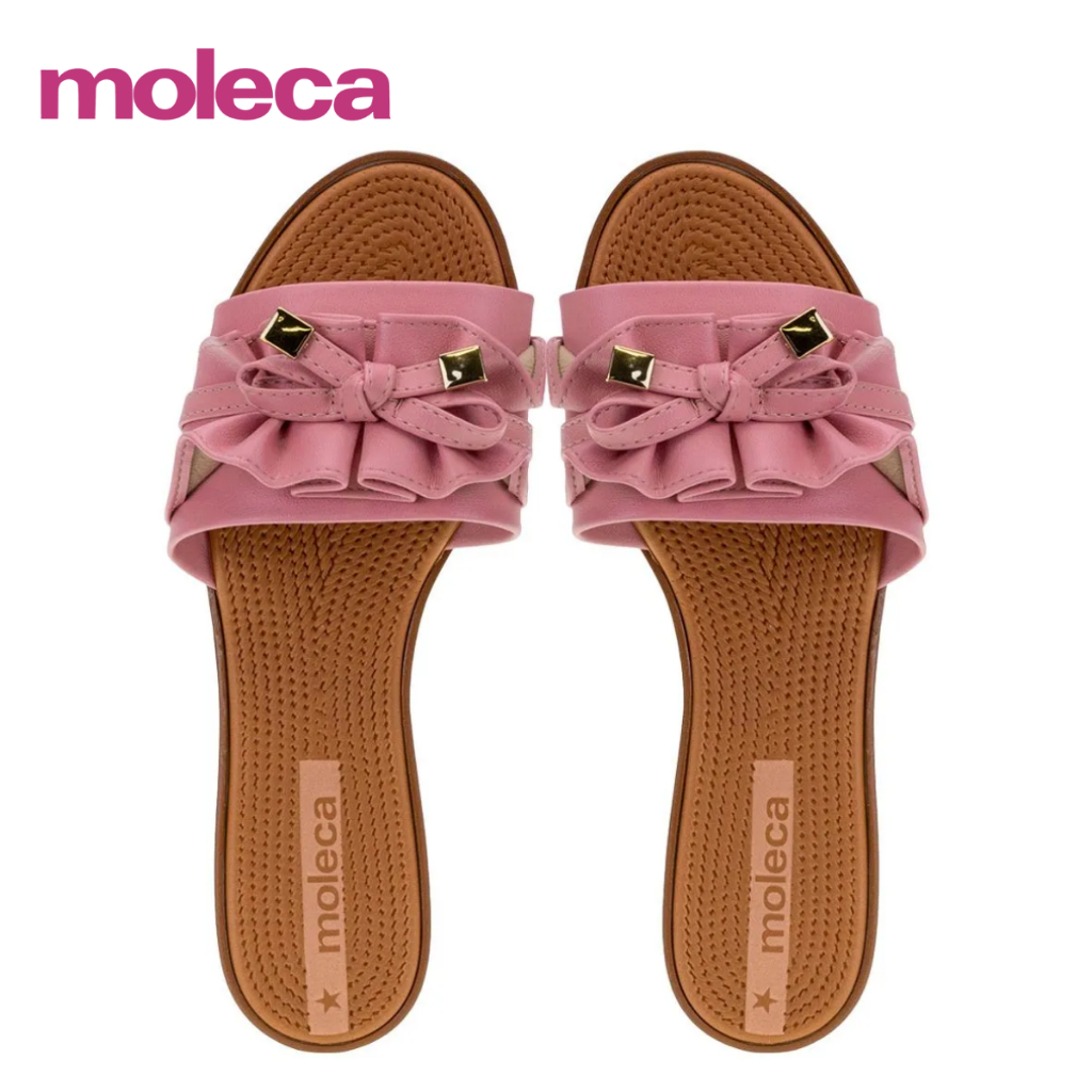 Rasteirinha Moleca Laço Feminina Confortavel Palmilha Macia Solado Antiderrapante