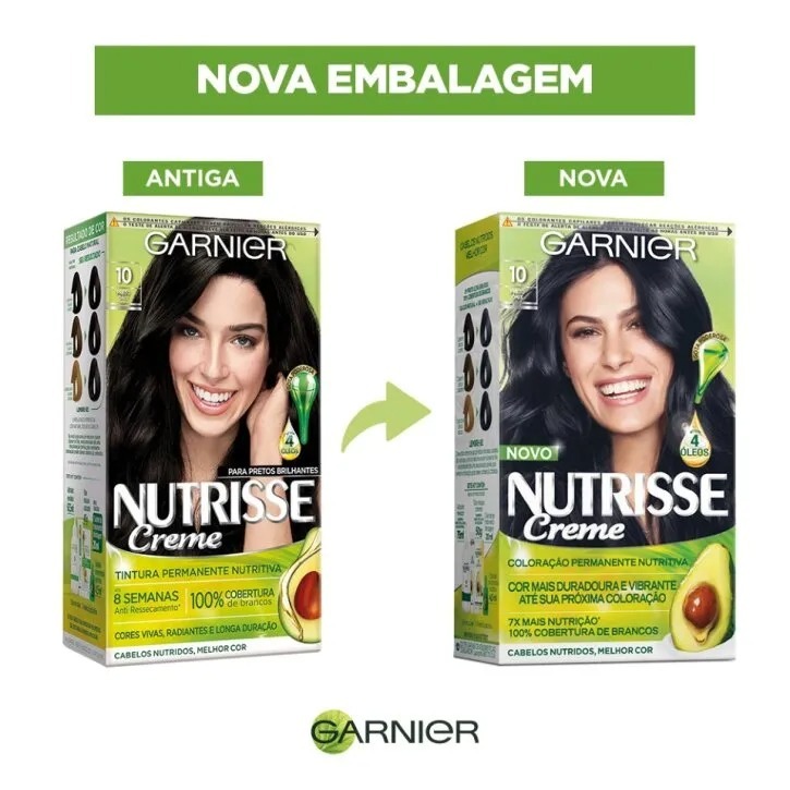 Detalhes do Tinta De Cabelo Nutrisse Creme 10 Preto Ônix