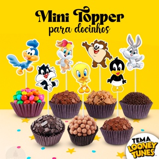 Tags Topper Para Docinhos Doces Tema Looney Tunes em Oferta na Shopee