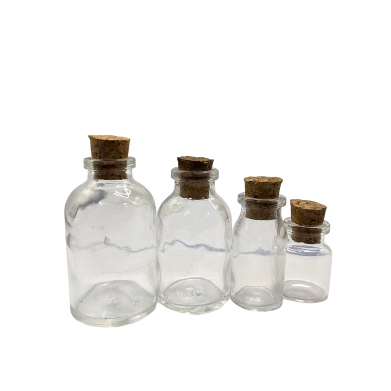 Kit 5 Vidros Penicilina com Rolha – Frasco de Vidro Decorativo para Artesanato, Lembrancinhas Diversos Tamanhos