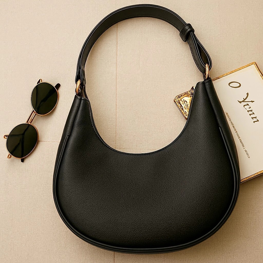 Bolsa Feminina Meia Lua Pequena Bolsa de Ombro e Mão Couro Sintético Lançamento