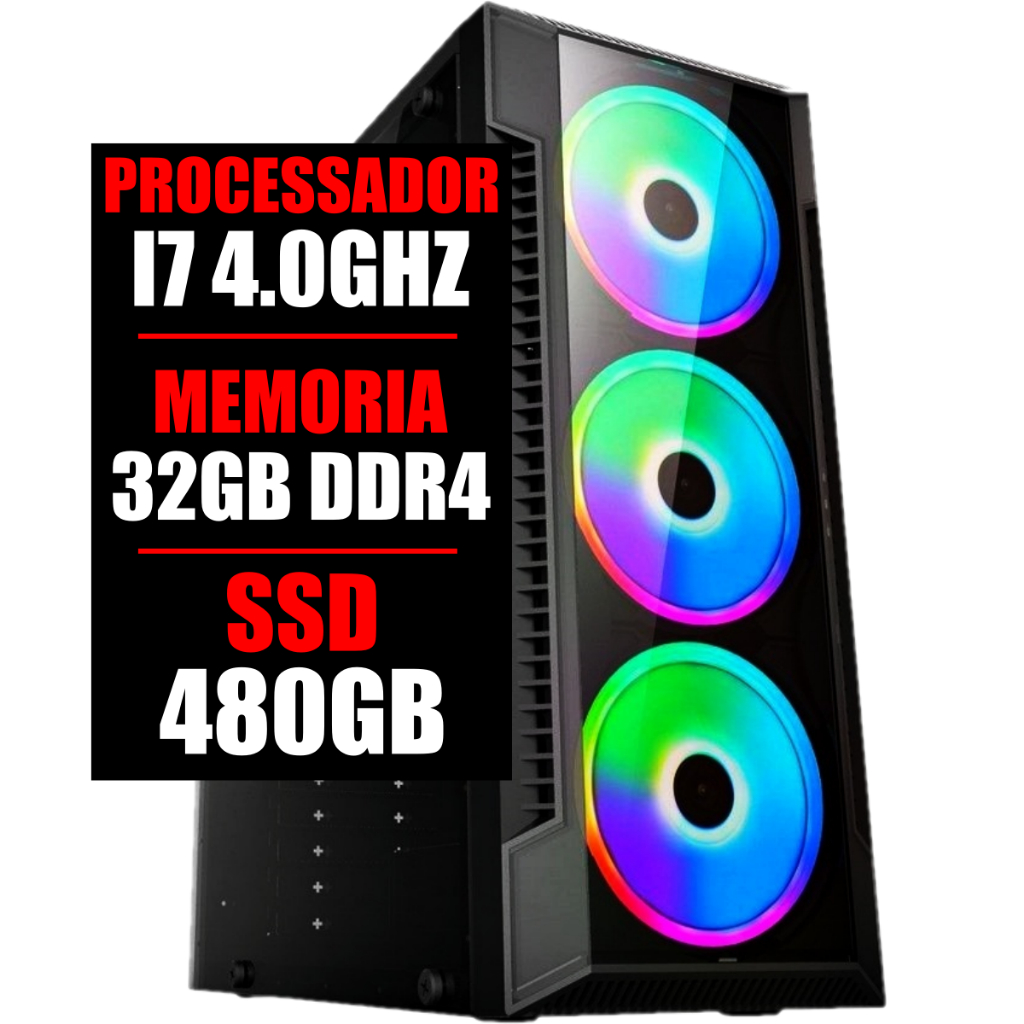 Pc Gamer Intel Core I7 6 Geração 4.0Ghz / 32gb Ram Ddr4 / Ssd 480gb