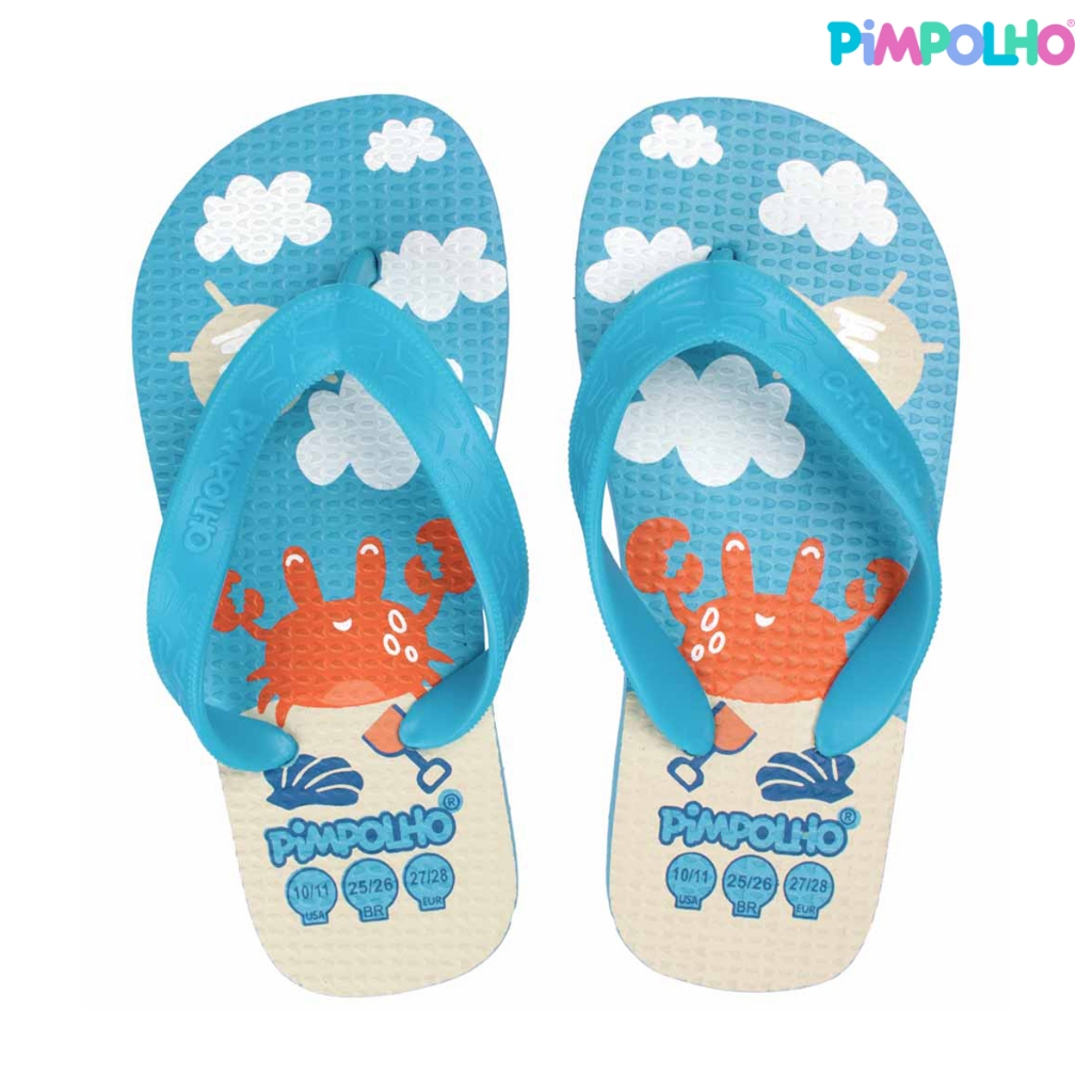 Sandália Praiana Kids Azul Caranguejo Masculino Pimpolho em Oferta na Shopee