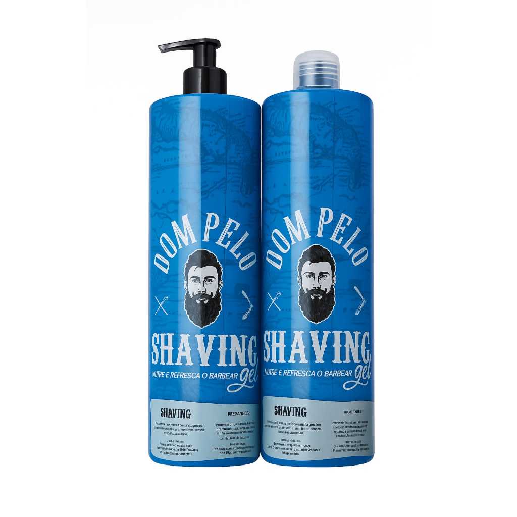 Kit 2 Shaving Dom Pelo Profissional 1 Litro Pronta Entrega Envio Imediato barbearia gel barbear em Oferta na Shopee