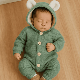 Macacão Bebê Ursinho Ted com Touca Felpuda e Orelinha Menina e Menino em Oferta na Shopee