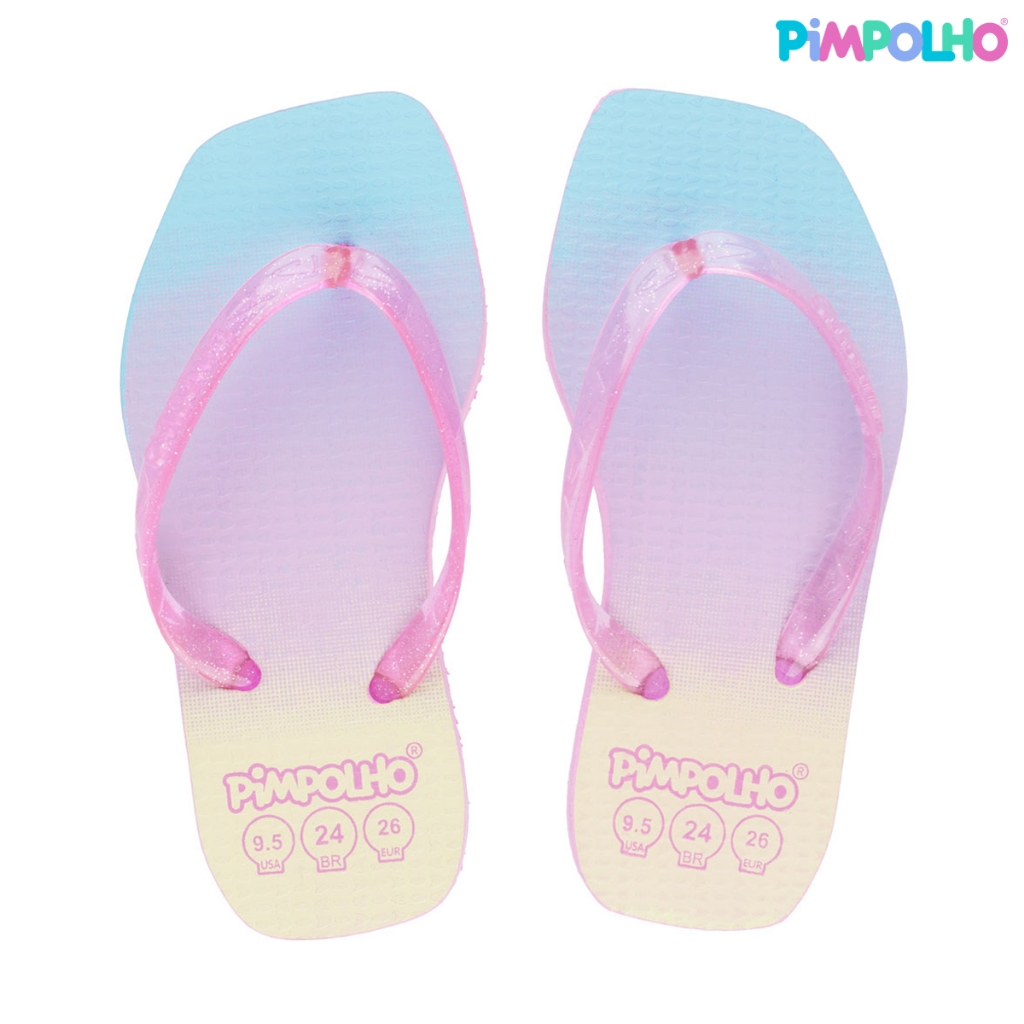Chinelo Quadradinho Slim Rosa Degrade Feminino Pimpolho em Oferta na Shopee