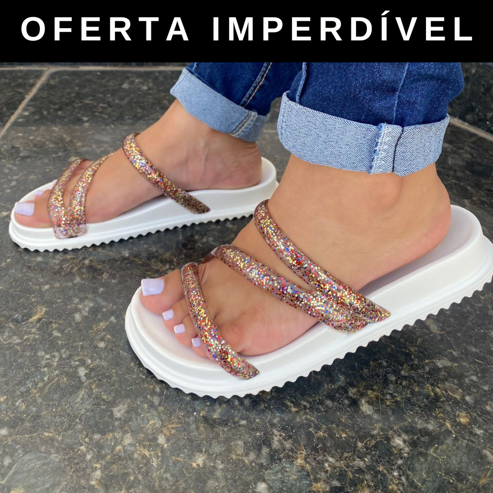 Rasteirinha Papete Feminina Conforto e Estilo com Tiras Coloridas