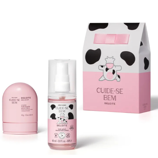 Kit Presente Especial Cuide-se Bem Deleite (2 itens) Body Splash 60ml + Creme de Mãos 45g (Acompanha Sacola)