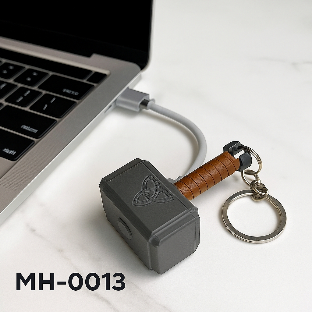 Chaveiro Martelo Mjölnir do Thor Presente Nerd Geek Criativo Miniatura 3D Detalhada