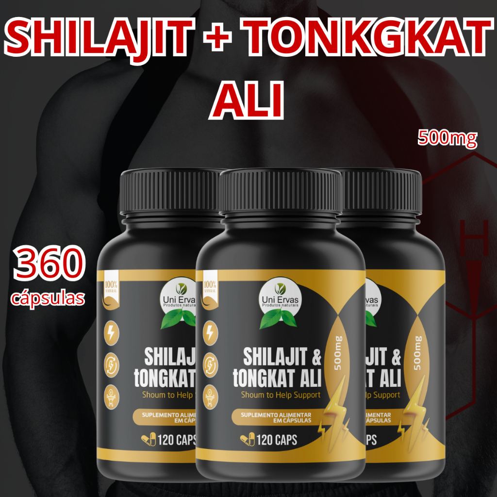 Suplemento Shilajit + Tongkat Ali 120 Cápsulas 500mg