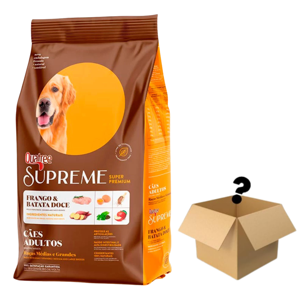 Ração Quatree Supreme Cães Adultos Raças Médias e Grandes Frango e Batata Doce 20kg em Oferta na Shopee