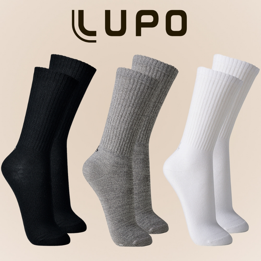 Pacote Com 3 Pares De Meia em Algodao Cotton Confortavel Lupo Sport Cano Longo Masculina