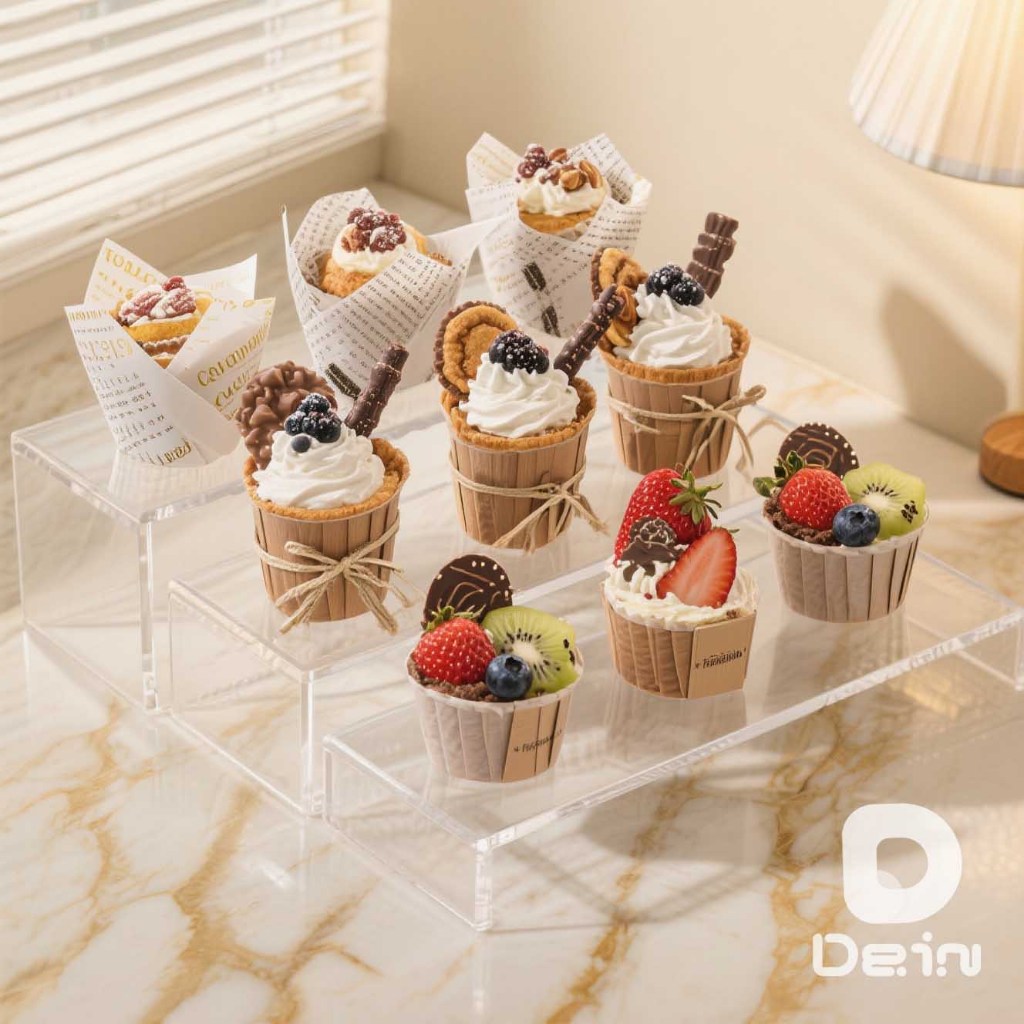 Kit Expositor Acrílico 3 Andares Dein | Transparente Premium | Joias, Cosméticos, Doces em Oferta na Shopee