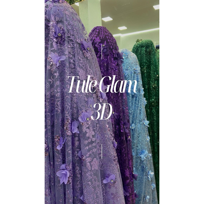Tecido Tule Glam 3D Floral Boreal Glitter Cores 1,40m de Largura em Oferta na Shopee