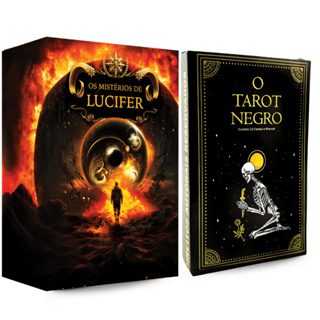 Kit com Tarot Os Mistérios de Lucifer Cartas de Luxo Plastificadas e Tarô Negro de Marselha em Oferta na Shopee