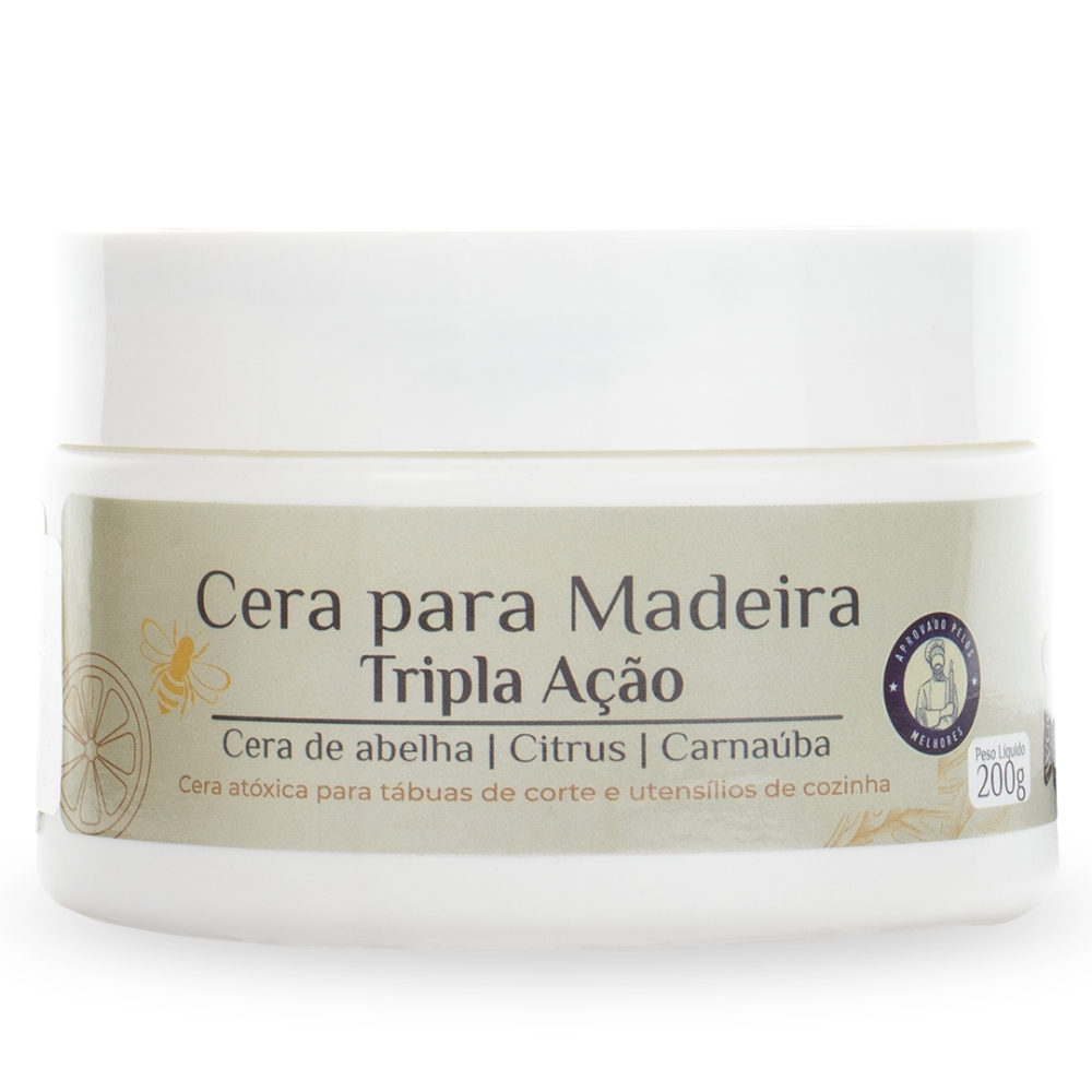 Cera De Abelha Carnadura Citrus Para Madeira Em Pasta Tripla Ação Acetinada 200g - Wood Wood