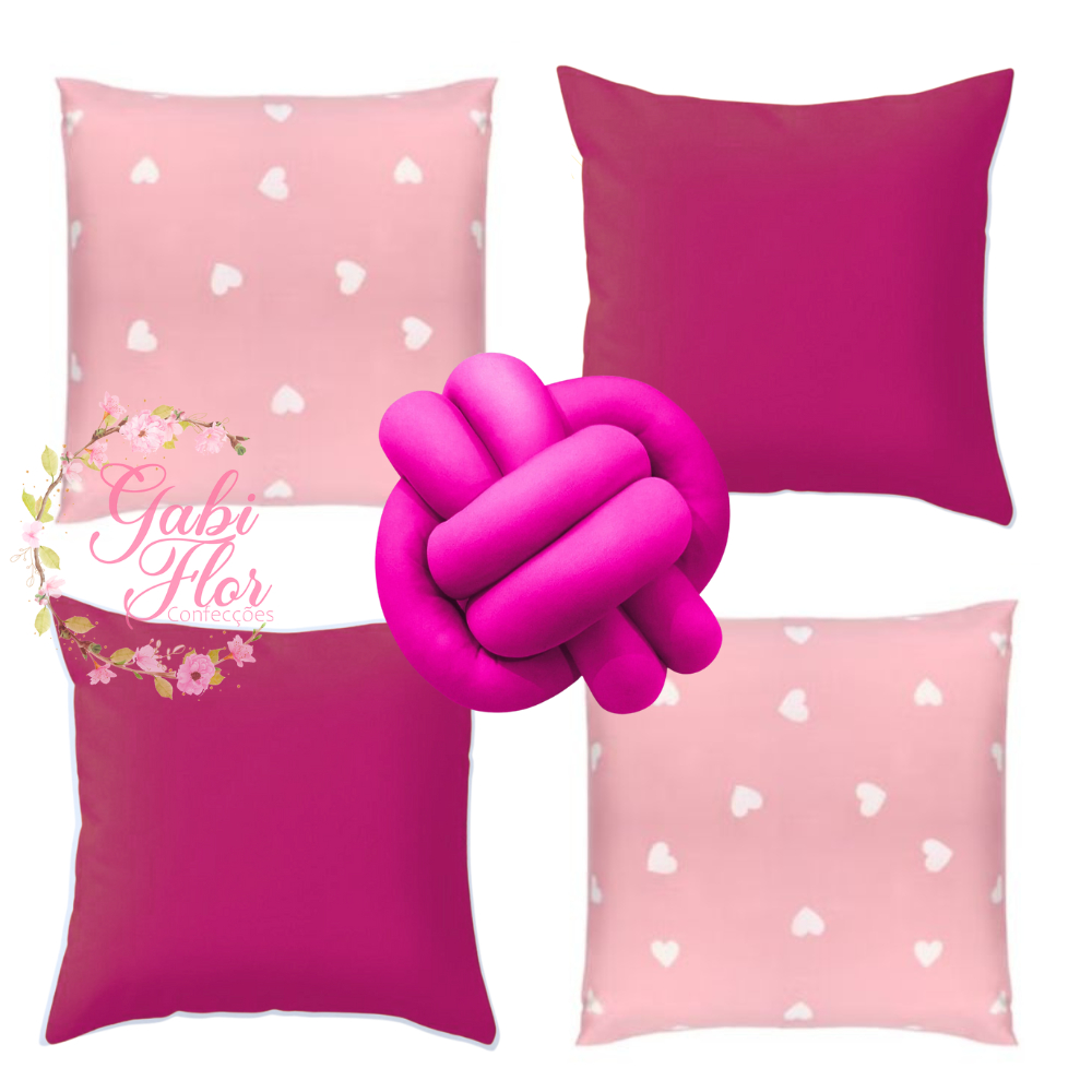 Kit Luxo 4 Capas 45x45 cm Borboleta Coração + 1 Nó Decoração Casa Linda em Oferta na Shopee