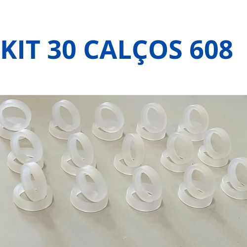 KIT COM 30 CALÇOS DE ROLAMENTOS 608  SUBSTITUI AS BUCHAS DE 8MM/29MM