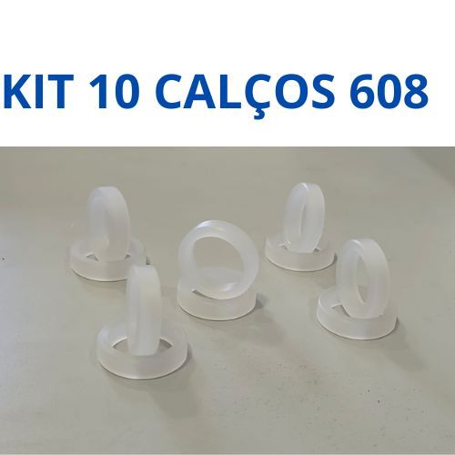KIT COM 10 CALÇOS DE ROLAMENTOS 608 / SUBSTITUI AS BUCHAS DE 8MM/29MM