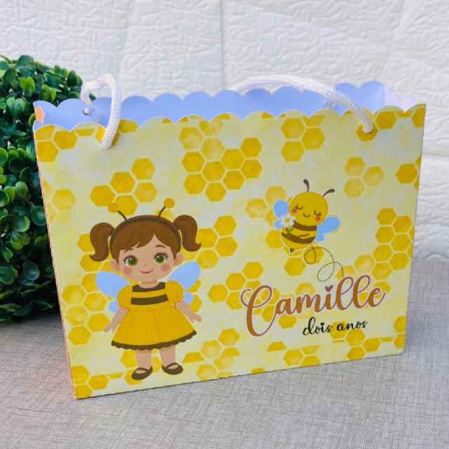30 Sacolinha Surpresa Lembrancinha  Personalizada Sacola Aniversário Batizado Formatura Abelha
