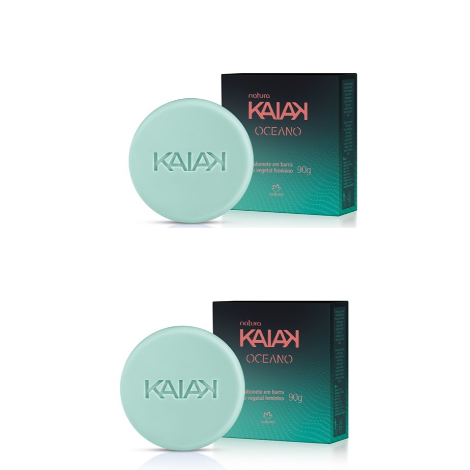 KIT 2 Sabonetes em Barra Puro Vegetal Kaiak Oceano Feminino 90g cada