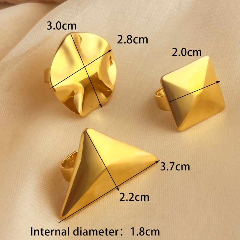 Novo anel de moda em aço inoxidável 18K, o design da abertura pode ser ajustado em tamanho em Oferta na Shopee