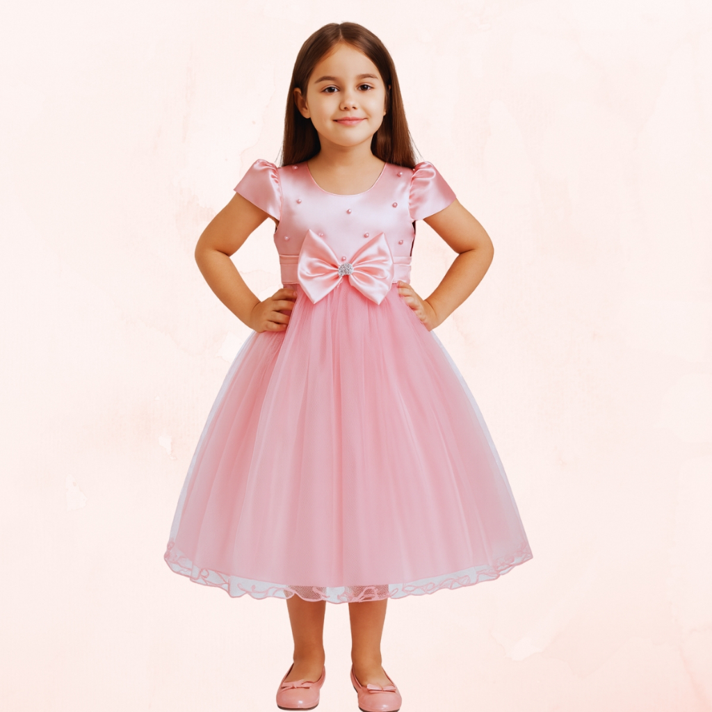 Vestido Infantil Tema Bailarina Rosa Saia Tutu Menina Aniversário Festa