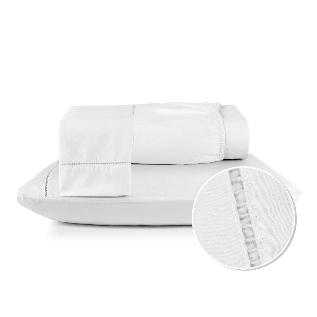 Jogo de Lençol Berço Solteiro Casal Queen King Ultra Macio  400 Fios Micropercal Com Ponto Palito 02 e 03 Peças