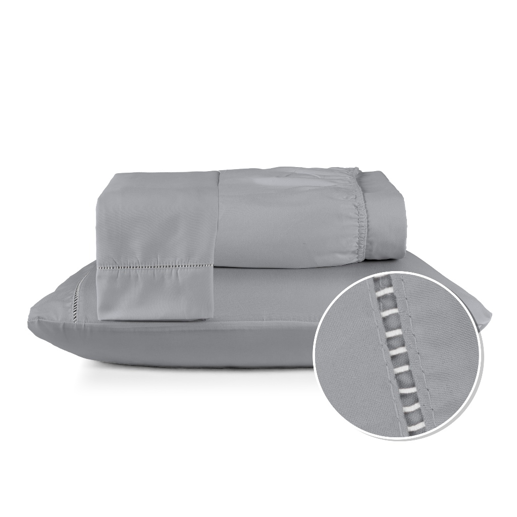 Jogo de Lençol Berço Solteiro Casal Queen King Toque Macio 02 e 03 Peças 400 Fios Micropercal Com Ponto Palito