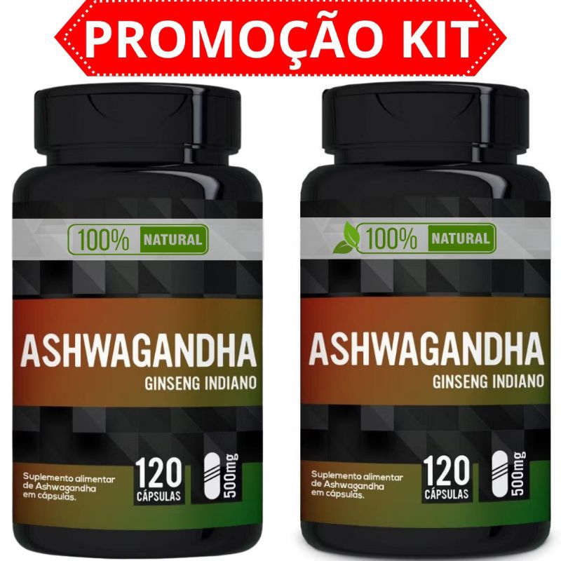 Ashwagandha 240 cápsulas Kit - Ginseng Indiano Puro 500mg em Oferta na Shopee