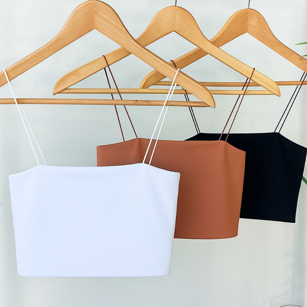 Kit 3 Cropped Feminino Top Faixa Alças Elásticos Finas Forro Duplo Suplex em Oferta na Shopee