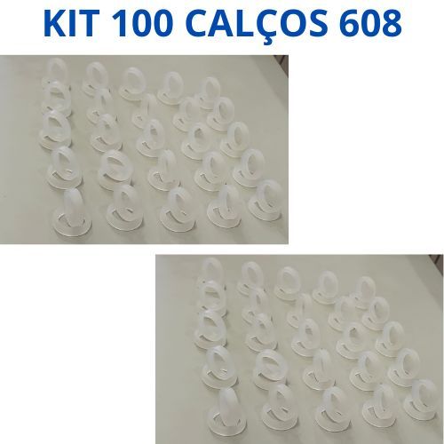 KIT COM 100  CALÇOS DE ROLAMENTOS 608 / SUBSTITUI AS BUCHAS DE 8MM/29MM