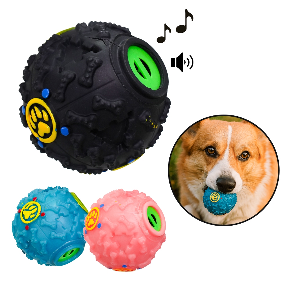 Bola Porta Petisco com Som Para Cachorro Brinquedo Pet Barulho