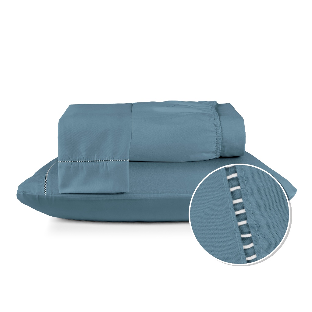 Jogo de Lençol Berço Solteiro Casal Queen King 02 e 03 Peças Toque Acetinado  400 Fios Micropercal  Ponto Palito