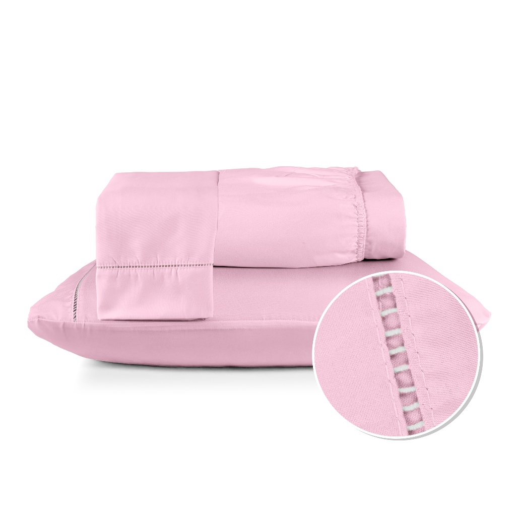 Jogo de Lençol Berço Solteiro Casal Queen King Ultra Macio  400 Fios Micropercal Com Ponto Palito 02 e 03 Peças