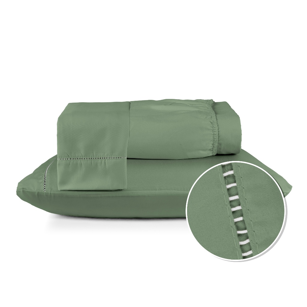 Kit Jogo De Lençol 2 e 3 Peças Berço Solteiro Casal Queen King Tecido Acetinado 400 Fios Ponto Palito