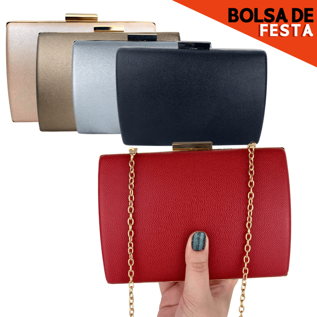 Bolsa Clutch Carteira Feminina Mão e Transversal com Alça Corrente Removível Para Festas - M-429 -AV em Oferta na Shopee