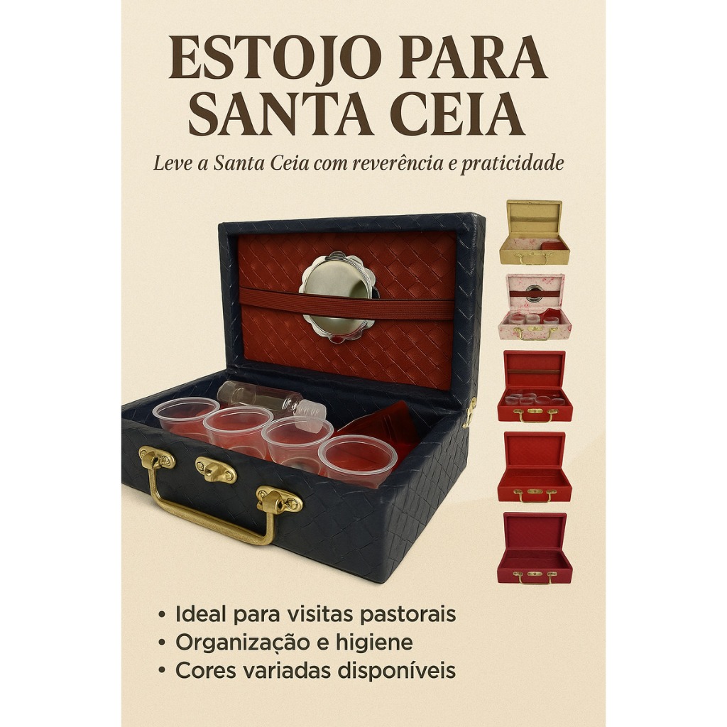 Estojo Santa Ceia -maleta Para Servir Em Casa/cores Vermelho