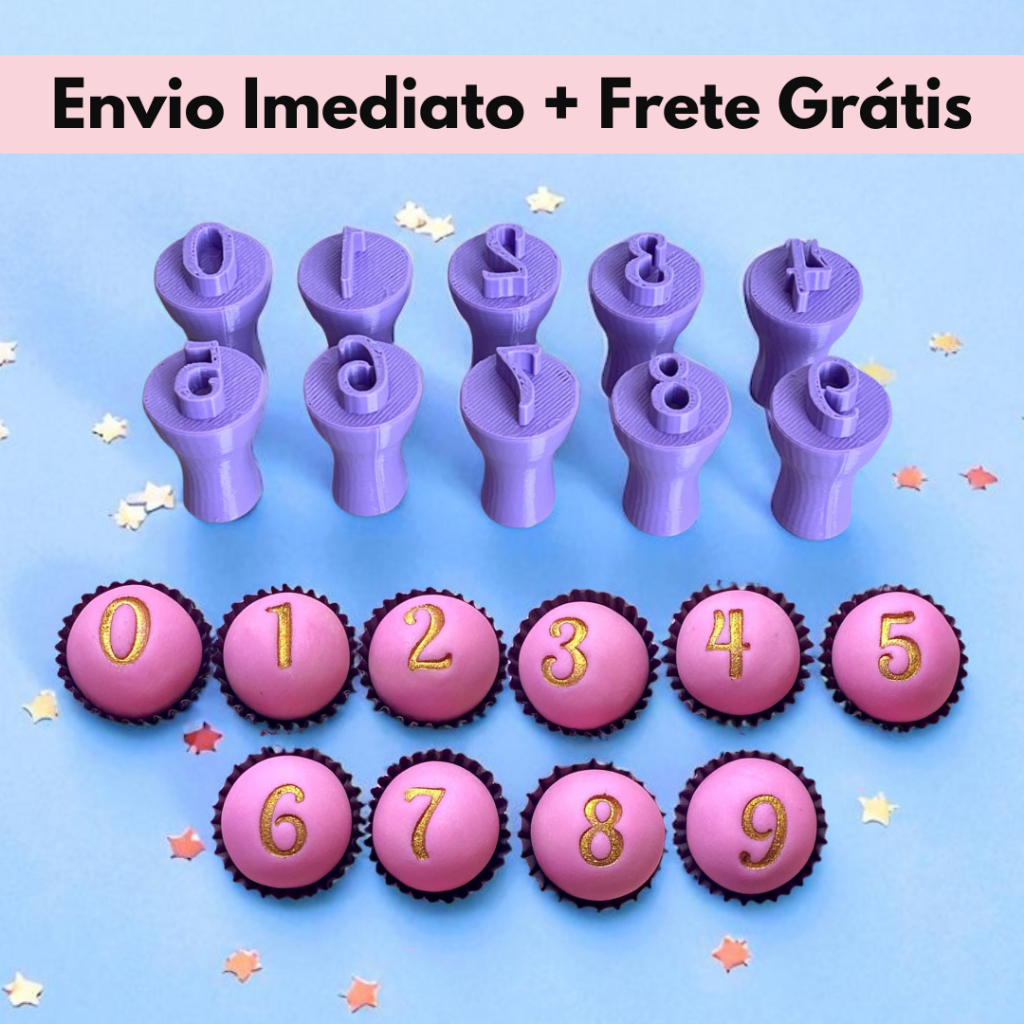 Kit Carimbos Para Doces Números, Brigadeiros, Docinhos, Massas e Biscoitos em Oferta na Shopee