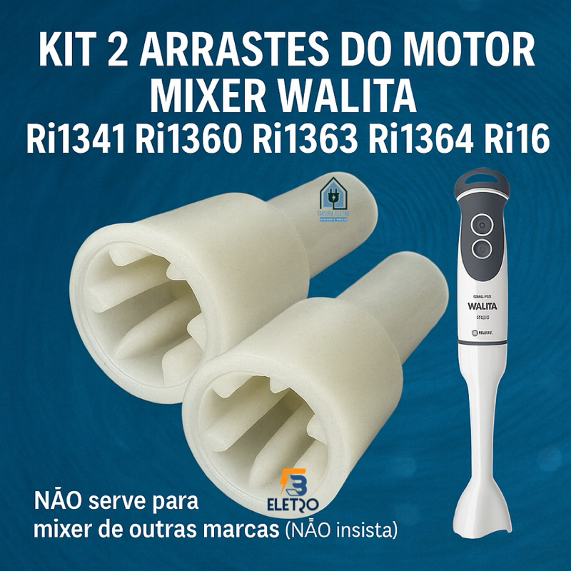 2 Arrastes do Motor para Mixer Philips Walita RI1363 RI1364 Ri1366 Ri1600 Ri1602 ( NÃO serve Elgin nem Multilaser )
